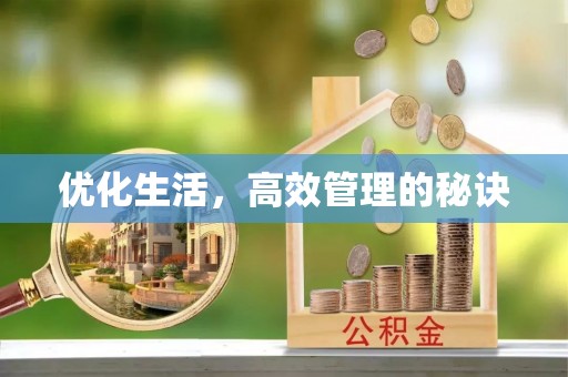 松江优化生活，高效管理的秘诀